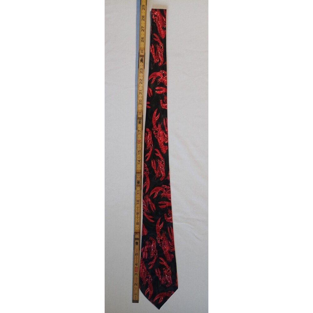 Dino Romaro Print Fratello Designer Lobsters Neck Tie Crawfish